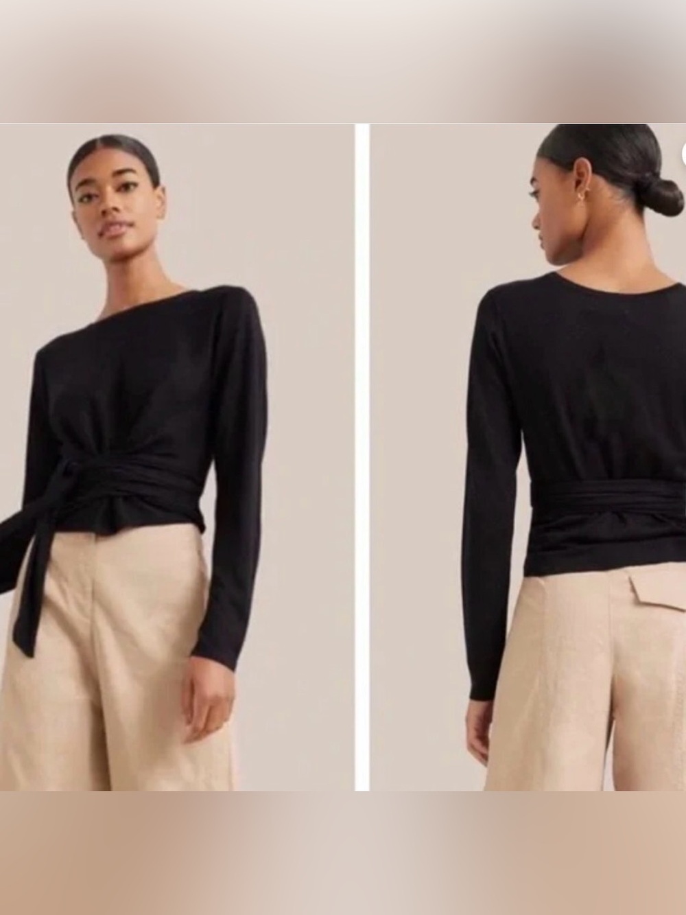 Modern citizen Long-Sleeve Stevie wrap top creamy white